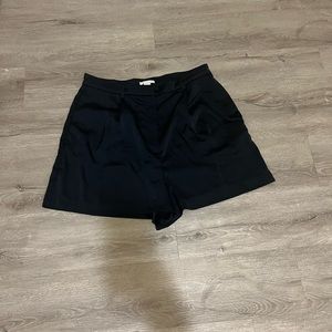 Navy Blue Satin Shorts